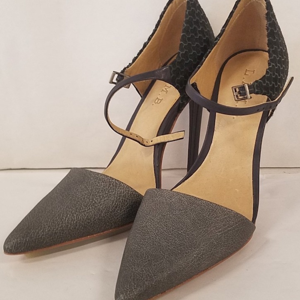 L.A.M.B. Blue Leather Women's Heels Sz 7